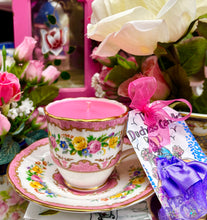 Load image into Gallery viewer, Stunning Collectors Pink ‘Lyric’ Crown Staffordshire Coffee Cup Candle
