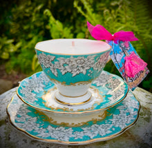 Load image into Gallery viewer, Stunning Royal Albert ‘Enchantment’ Scented Soy Teacup Trio Candle
