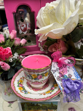 Load image into Gallery viewer, Stunning Collectors Pink ‘Lyric’ Crown Staffordshire Coffee Cup Candle
